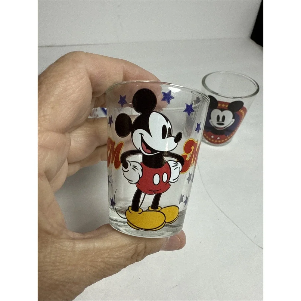 Set of‎ 3 Disney Mickey Mouse 1.5oz Clear Shot Glasses Set No Box